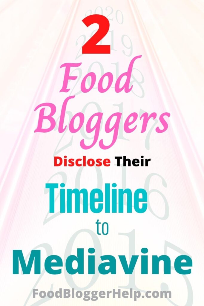 2 food bloggers timeline to Mediavine