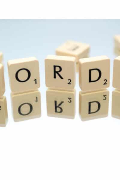 Scrabble letters spelling 'words'